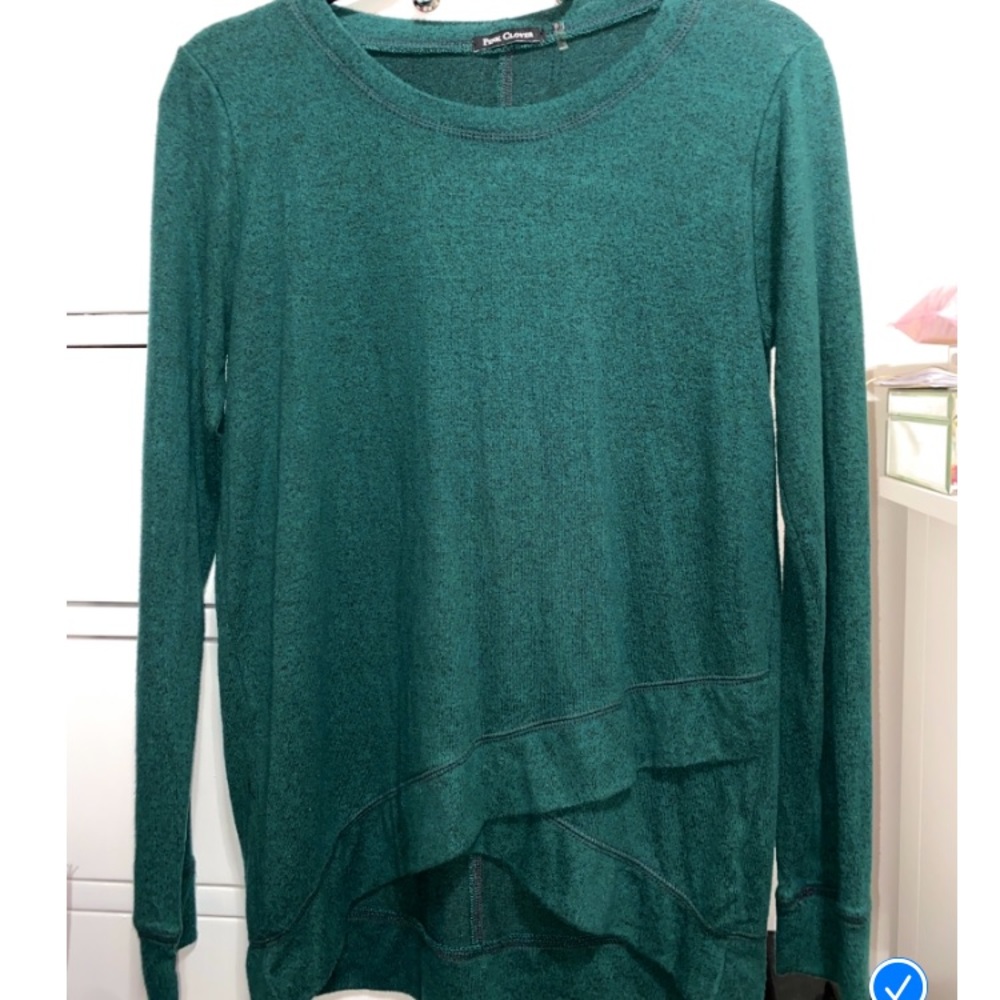 PINK CLOVER long emerald green sweater